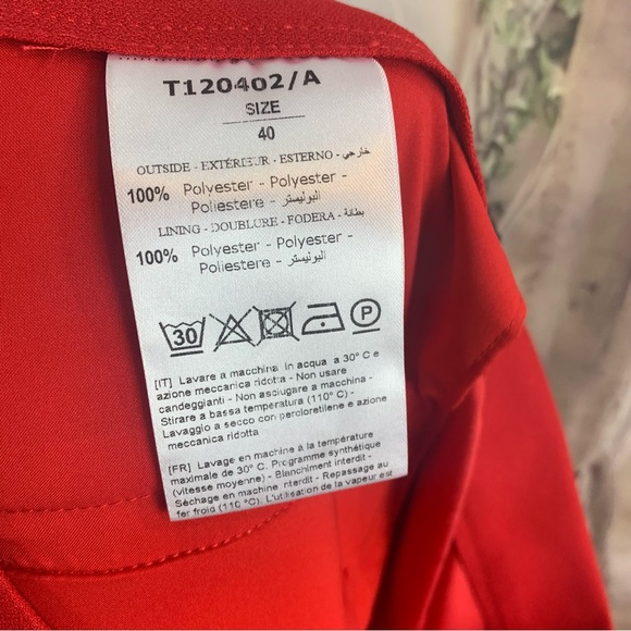 THE ANDAMANE Red Karla Wide Leg Trousers - Picture 8 of 11